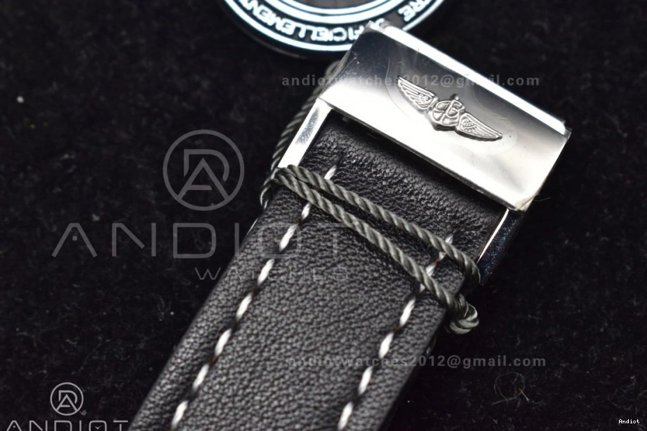 SS on Edition BLS Leather 43mm Dial Best Bracelet Navitimer Black 1:1 1 A7750 0207